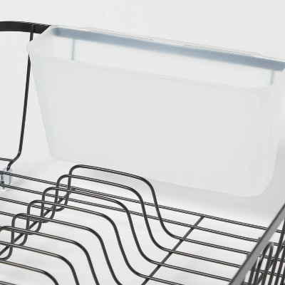Large Steel Dish Drainer Black - Brightroom™: Powder-Coated Freestanding Rack With Utensil Holder 2 Large Steel Dish Drainer Black - Brightroom™: Powder-Coated Freestanding Rack With Utensil Holder - Image 2