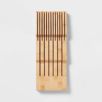 Natural In Drawer Knife Organizer Yellow - Brightroom™: Knife Storage Drawer Insert, Holder For Kitchen 2 Natural In Drawer Knife Organizer Yellow - Brightroom™: Knife Storage Drawer Insert, Holder For Kitchen - Image 2