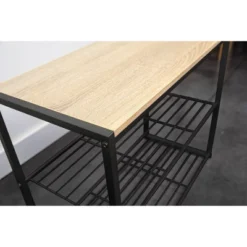 3 Tier Shoe Rack Black Metal With Natural Wood - Brightroom™ 19 3 Tier Shoe Rack Black Metal With Natural Wood - Brightroom™ -Home Comfort Store GUEST 013d69be 4814 4e67 a4fd 7c871da78098