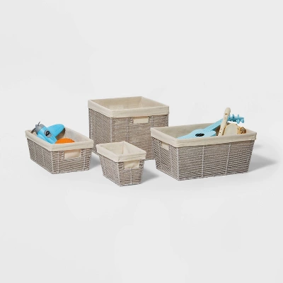 17" X 12" X 8" Large Woven Twisted Paper Rope Tapered Basket Gray - Brightroom™ 4 17" X 12" X 8" Large Woven Twisted Paper Rope Tapered Basket Gray - Brightroom™ - Image 4