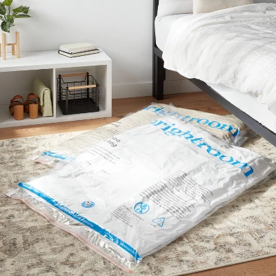 Jumbo 2pc Compression Bags Clear - Brightroom™: Vacuum Seal Storage For Clothing & Bedding, Zipper Closure 1 Jumbo 2pc Compression Bags Clear - Brightroom™: Vacuum Seal Storage For Clothing & Bedding, Zipper Closure