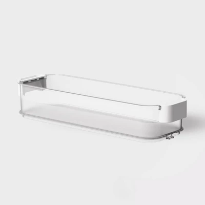 Click In Place 3qt Clear Shallow Slim Plastic Storage Bin With White Latch For Home And Office Organization - Brightroom™ 1 Click In Place 3qt Clear Shallow Slim Plastic Storage Bin With White Latch For Home And Office Organization - Brightroom™