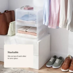 Stackable Large Bin Front Opening Clear - Brightroom™: Transparent Utility Storage, 19 Volume, Stackable 6 Stackable Large Bin Front Opening Clear - Brightroom™: Transparent Utility Storage, 19 Volume, Stackable -Home Comfort Store GUEST 09f1c98f 252d 41a1 b5d1 c8454577430d