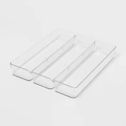 3 Compartment Plastic Drawer Flatware Organizer - Brightroom™: Clear In-Drawer Storage, Contemporary Style, 16"x13" 5 3 Compartment Plastic Drawer Flatware Organizer - Brightroom™: Clear In-Drawer Storage, Contemporary Style, 16"x13" -Home Comfort Store GUEST 0b625425 29fc 4f01 a3c1 bb0716510ee2
