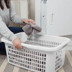 2bu Laundry Basket White - Brightroom™: Portable Plastic Clothes Organizer With Built-In Handles, 70.4L Capacity 9 2bu Laundry Basket White - Brightroom™: Portable Plastic Clothes Organizer With Built-In Handles, 70.4L Capacity -Home Comfort Store GUEST 0ccc29b5 59a8 42fc a4d1 56c41fc99ced