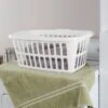 1.5bu Laundry Basket White - Brightroom™: Large Portable Clothes Hamper With Built-In Handles, 52.8L Capacity