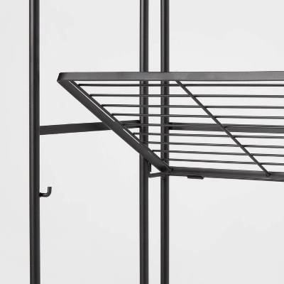 Folding 5 Shelf Narrow Black - Brightroom™ 2 Folding 5 Shelf Narrow Black - Brightroom™ - Image 2