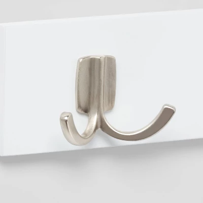 Modern Octopus 4 Hooks Rail Nickel/White - Brightroom™ 2 Modern Octopus 4 Hooks Rail Nickel/White - Brightroom™ - Image 2