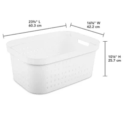 1.5bu Rectangle Modern Laundry Basket - Brightroom™: White Plastic Clothes Basket With Built-In Handles, Medium Size 9 1.5bu Rectangle Modern Laundry Basket - Brightroom™: White Plastic Clothes Basket With Built-In Handles, Medium Size -Home Comfort Store GUEST 139dbc74 c30a 4b9b 9d81 d46fe8160b69