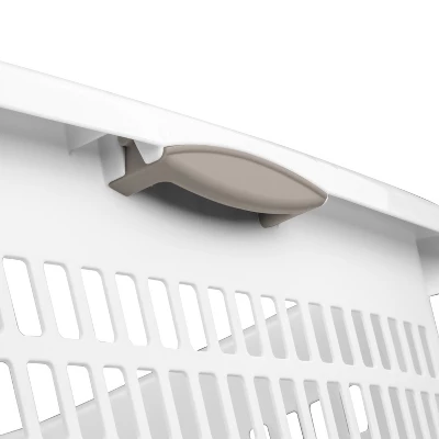 1.5bu Plastic Square Laundry Basket - Brightroom™: Medium White Clothes Hamper With Built-In Handles, Portable Storage 6 1.5bu Plastic Square Laundry Basket - Brightroom™: Medium White Clothes Hamper With Built-In Handles, Portable Storage - Image 6