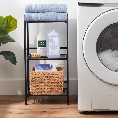 Folding 3 Shelves Black - Brightroom™ 1 Folding 3 Shelves Black - Brightroom™