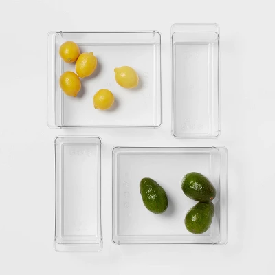 4pc Fridge & Pantry Bin Storage Set Clear - Brightroom™: Refrigerator & Pantry Organizers, Hand Washable 2 4pc Fridge & Pantry Bin Storage Set Clear - Brightroom™: Refrigerator & Pantry Organizers, Hand Washable - Image 2