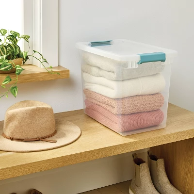 27qt Deep Storage Bin Clear With Latches - Brightroom™ 1 27qt Deep Storage Bin Clear With Latches - Brightroom™