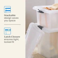 Medium Frosted Latching Storage Box - Brightroom™: Stackable Polypropylene Tote With Lid, 48L Capacity 8 Medium Frosted Latching Storage Box - Brightroom™: Stackable Polypropylene Tote With Lid, 48L Capacity -Home Comfort Store GUEST 26086a48 e4ef 4a9c a11a 7ec2b449b8a7