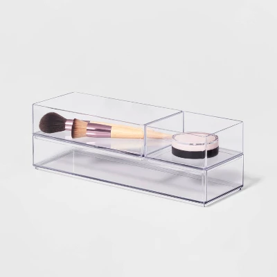 3 Bathroom Plastic Tray Beauty Organizer Set Clear - Brightroom™ 3 3 Bathroom Plastic Tray Beauty Organizer Set Clear - Brightroom™ - Image 3