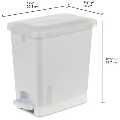 2.7gal Step Trash Can Clear - Brightroom™: Small Pedal-Operated Lid, Bathroom Garbage, Indoor Rectangle, Textured Plastic 5 2.7gal Step Trash Can Clear - Brightroom™: Small Pedal-Operated Lid, Bathroom Garbage, Indoor Rectangle, Textured Plastic - Image 5