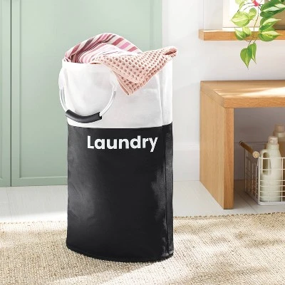 Scripted Structured Collapsible Hamper - Black - Brightroom™ 1 Scripted Structured Collapsible Hamper - Black - Brightroom™