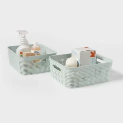 2pk Wave Medium Decorative Basket Mint Green - Brightroom™ 5 2pk Wave Medium Decorative Basket Mint Green - Brightroom™ -Home Comfort Store GUEST 2e56a169 a339 4bae 9f0b 0a12fcf63ee8