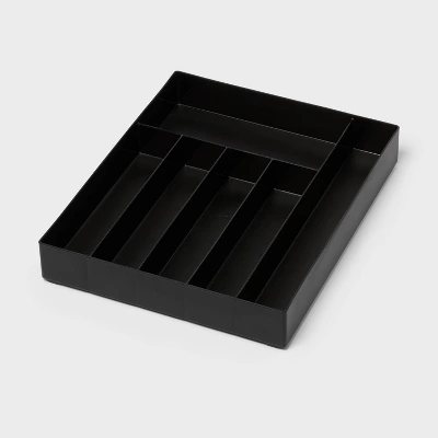 6 Compartment Plastic Drawer Flatware Organizer Black - Brightroom™: Silverware & Utensil Kitchen Drawer Tray 3 6 Compartment Plastic Drawer Flatware Organizer Black - Brightroom™: Silverware & Utensil Kitchen Drawer Tray - Image 3