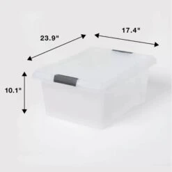 Medium Frosted Latching Storage Box - Brightroom™: Stackable Polypropylene Tote With Lid, 48L Capacity 9 Medium Frosted Latching Storage Box - Brightroom™: Stackable Polypropylene Tote With Lid, 48L Capacity -Home Comfort Store GUEST 31645692 b442 466a 830f 80177189691a