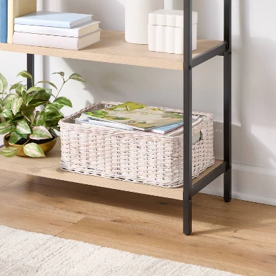 Woven Rattan Folio Bin White Washed - Brightroom™ 1 Woven Rattan Folio Bin White Washed - Brightroom™