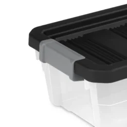 16qt Heavy Duty Latching Clear Storage Box - Brightroom™: Portable Plastic Bin, Universal Storage, Black, Lidded 11 16qt Heavy Duty Latching Clear Storage Box - Brightroom™: Portable Plastic Bin, Universal Storage, Black, Lidded -Home Comfort Store GUEST 34a02fae a48a 473f aef7 b9619635f088