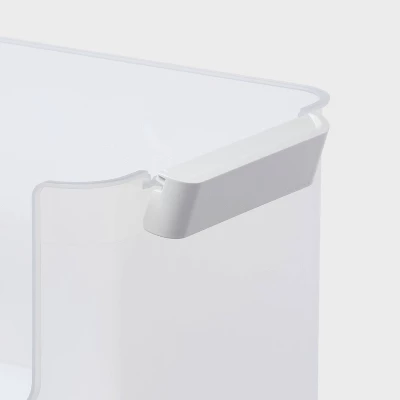 Click In Place 20.7qt Clear Open Front Plastic Storage Bin For Home And Office Organization White Latch - Brightroom™ 2 Click In Place 20.7qt Clear Open Front Plastic Storage Bin For Home And Office Organization White Latch - Brightroom™ - Image 2