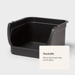 4.6qt Open Front Stackable Storage Bin - Brightroom™: Portable Black Utility, Universal Storage, 5" Height 5 4.6qt Open Front Stackable Storage Bin - Brightroom™: Portable Black Utility, Universal Storage, 5" Height -Home Comfort Store GUEST 37e3c57e b404 4225 8b9d 9ee4f026b278