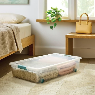 60qt Underbed Storage Bin With Latches - Brightroom™ 1 60qt Underbed Storage Bin With Latches - Brightroom™