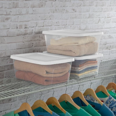 16qt Clear Storage Box With Lid White - Brightroom™ 2 16qt Clear Storage Box With Lid White - Brightroom™ - Image 2