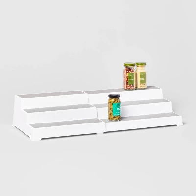 Shelf Expandable 3 Tier - Brightroom™: Freestanding Spice Rack Organizer, White Kitchen Storage For Pantry & Cabinet 2 Shelf Expandable 3 Tier - Brightroom™: Freestanding Spice Rack Organizer, White Kitchen Storage For Pantry & Cabinet - Image 2
