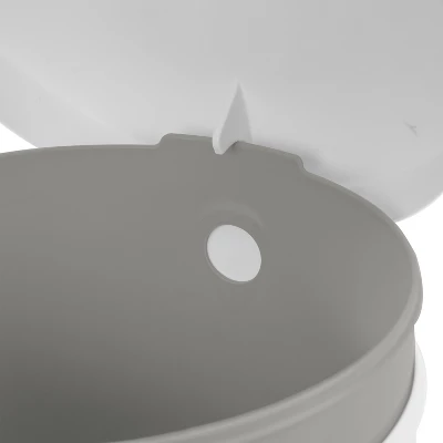 1.6gal Round Step Trash Can - Brightroom™: Compact Pedal-Operated Lid, Small Bathroom Bin, Textured White Finish 9 1.6gal Round Step Trash Can - Brightroom™: Compact Pedal-Operated Lid, Small Bathroom Bin, Textured White Finish - Image 9