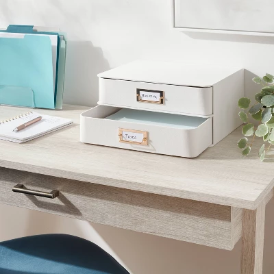 2 Drawer Decorative Fabric Box Ivory - Brightroom™: Rectangle, Off-White, Paper & Polyester, Spot Clean, 6"x10"x13" 1 2 Drawer Decorative Fabric Box Ivory - Brightroom™: Rectangle, Off-White, Paper & Polyester, Spot Clean, 6"x10"x13"