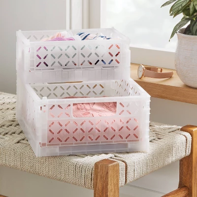 Foldable Crate Small White - Brightroom™ 1 Foldable Crate Small White - Brightroom™