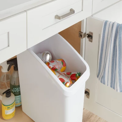 Under Sink Waste And Sorting Can - Brightroom™: Compact Kitchen Trash Can, 5.8 Gallon, White, Textured Finish 1 Under Sink Waste And Sorting Can - Brightroom™: Compact Kitchen Trash Can, 5.8 Gallon, White, Textured Finish