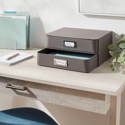 2 Drawer Decorative Fabric Box Charcoal - Brightroom: Rectangle, Paper & Polyester, Spot Clean, 6"x10"x13" 1 2 Drawer Decorative Fabric Box Charcoal - Brightroom: Rectangle, Paper & Polyester, Spot Clean, 6"x10"x13"