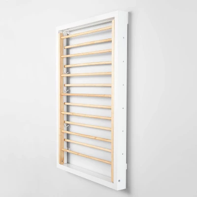 Wall Mounted Drying Rack White - Brightroom™: Folding Pull-Out Steel, 36.42" Height, 10lb Capacity, Adult Assembly Required 2 Wall Mounted Drying Rack White - Brightroom™: Folding Pull-Out Steel, 36.42" Height, 10lb Capacity, Adult Assembly Required - Image 2