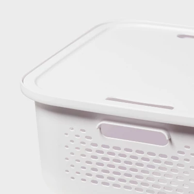 Decorative Plastic Lid White - Brightroom™: Modern Storage Bin Lid For 13" Cube System, Cut-Out Handles, Polypropylene 2 Decorative Plastic Lid White - Brightroom™: Modern Storage Bin Lid For 13" Cube System, Cut-Out Handles, Polypropylene - Image 2
