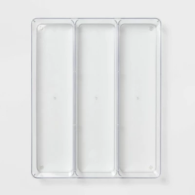 3 Compartment Plastic Drawer Flatware Organizer - Brightroom™: Clear In-Drawer Storage, Contemporary Style, 16"x13" 2 3 Compartment Plastic Drawer Flatware Organizer - Brightroom™: Clear In-Drawer Storage, Contemporary Style, 16"x13" - Image 2