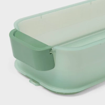 Click In Place 3qt Shallow Slim Plastic Storage Bin For Home And Office Organization Green Tint - Brightroom™ 2 Click In Place 3qt Shallow Slim Plastic Storage Bin For Home And Office Organization Green Tint - Brightroom™ - Image 2