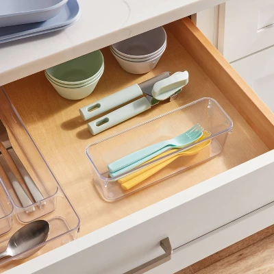 3"x9" Drawer Flatware Organizer - Brightroom™: Clear PETG In-Drawer Silverware Tray, Contemporary Style 1 3"x9" Drawer Flatware Organizer - Brightroom™: Clear PETG In-Drawer Silverware Tray, Contemporary Style