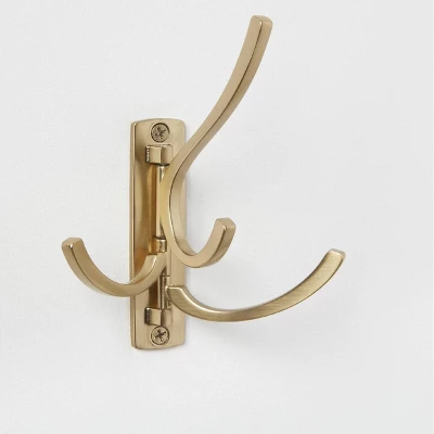 Modern Octopus Multi Swivel Hook Gold - Brightroom™: Swinging Wall Towel Hook, Gold Plated, Cast Aluminum, 15lb Capacity 2 Modern Octopus Multi Swivel Hook Gold - Brightroom™: Swinging Wall Towel Hook, Gold Plated, Cast Aluminum, 15lb Capacity - Image 2