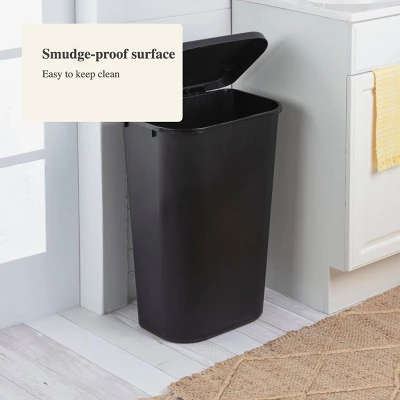 11.3gal Lift Top Waste Basket Black - Brightroom™: Kitchen Trash Can, Fingerprint-Resistant, Indoor Trash Bin 3 11.3gal Lift Top Waste Basket Black - Brightroom™: Kitchen Trash Can, Fingerprint-Resistant, Indoor Trash Bin - Image 3