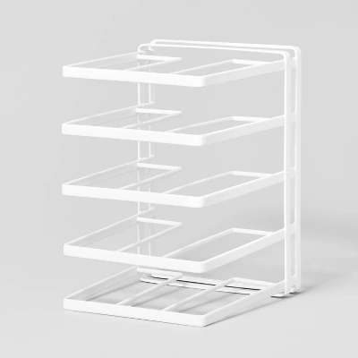 Wire Storage Pan Organizer White - Brightroom™: Iron Kitchen Cabinet & Pantry Organizer, 10" H X 13" D X 9" W 3 Wire Storage Pan Organizer White - Brightroom™: Iron Kitchen Cabinet & Pantry Organizer, 10" H X 13" D X 9" W - Image 3