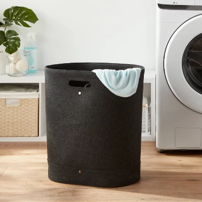 Felt Double Hamper Charcoal - Brightroom™: Polyester, 6000 Volume, Adjustable, Open-Top, No Assembly Required 1 Felt Double Hamper Charcoal - Brightroom™: Polyester, 6000 Volume, Adjustable, Open-Top, No Assembly Required