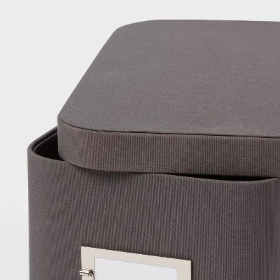 Small Decorative Fabric Box Charcoal - Brightroom™: Rectangle, Paper & Polyester, 5" H X 13" D X 7.5" W, Spot Clean 2 Small Decorative Fabric Box Charcoal - Brightroom™: Rectangle, Paper & Polyester, 5" H X 13" D X 7.5" W, Spot Clean - Image 2
