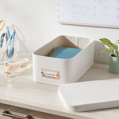 Small Decorative Fabric Box Ivory - Brightroom™ 1 Small Decorative Fabric Box Ivory - Brightroom™