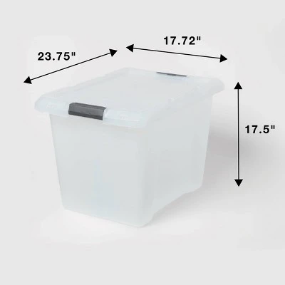 Large Frosted Latching Storage Box - Brightroom™: Stackable Clear Tote, 76L Capacity, Polypropylene, Universal Storage 4 Large Frosted Latching Storage Box - Brightroom™: Stackable Clear Tote, 76L Capacity, Polypropylene, Universal Storage - Image 4