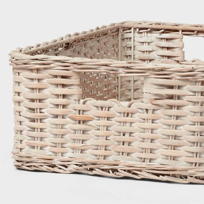 Woven Rattan Folio Bin White Washed - Brightroom™ 2 Woven Rattan Folio Bin White Washed - Brightroom™ - Image 2