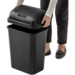 7.8gal Swing Top Waste Can Black - Brightroom™: Indoor Trash Bin With Lid, Textured Plastic, 21.375" Height 12 7.8gal Swing Top Waste Can Black - Brightroom™: Indoor Trash Bin With Lid, Textured Plastic, 21.375" Height -Home Comfort Store GUEST 63a5ad24 6df2 45cf 86e5 8dfd743d4b53